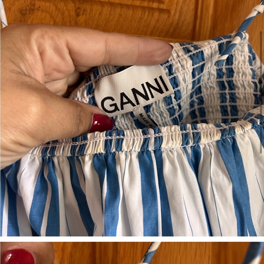 Ganni Blue and White Maxi Dress - Picture 6 of 10